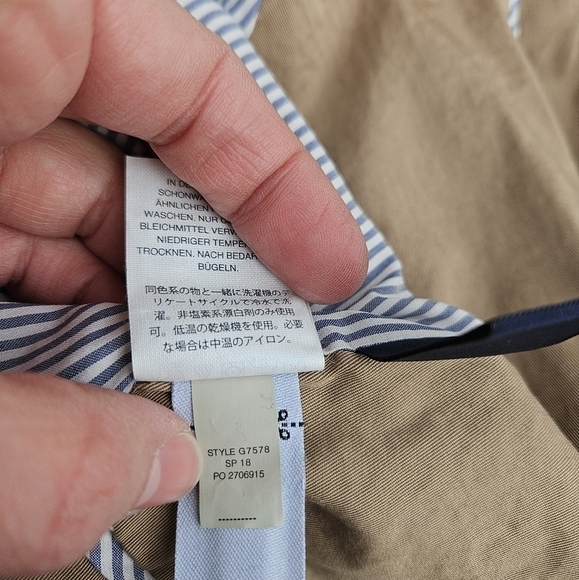 J. Crew tan khaki ruffle trim chino jacket size 2 - Picture 7 of 7